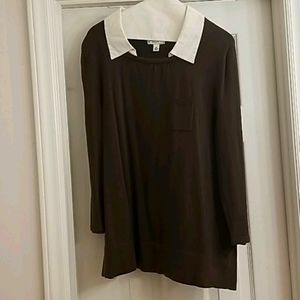 L/S Brown sweater with layered look